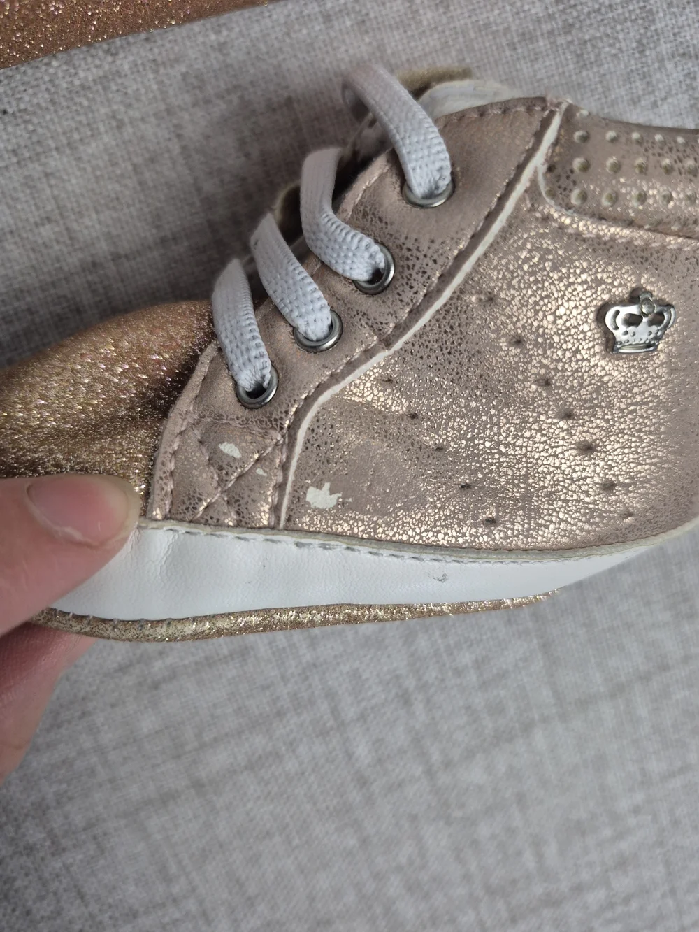 Baby Walker Metallic Rose High-Top Sneakers